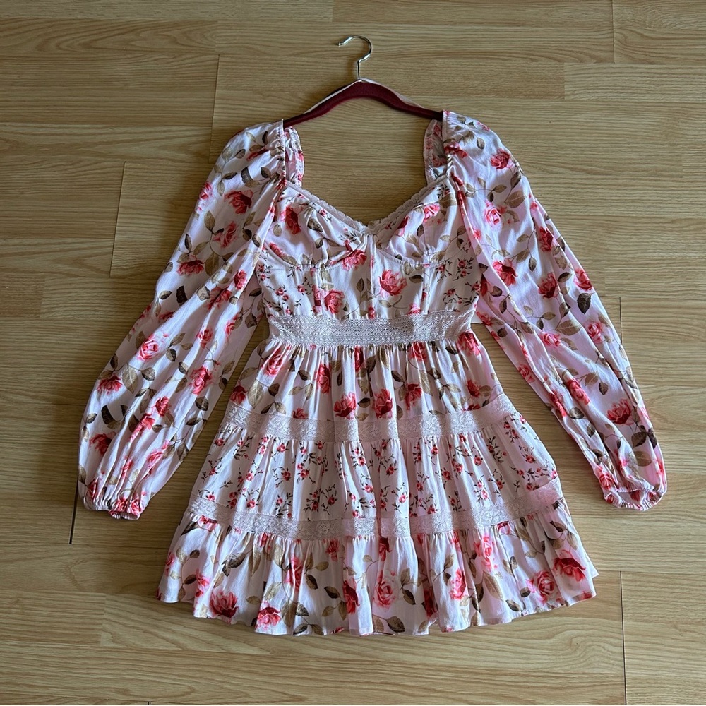 NWT Altar’d State Pink Kate Floral Mini Dress Small - Picture 2 of 11